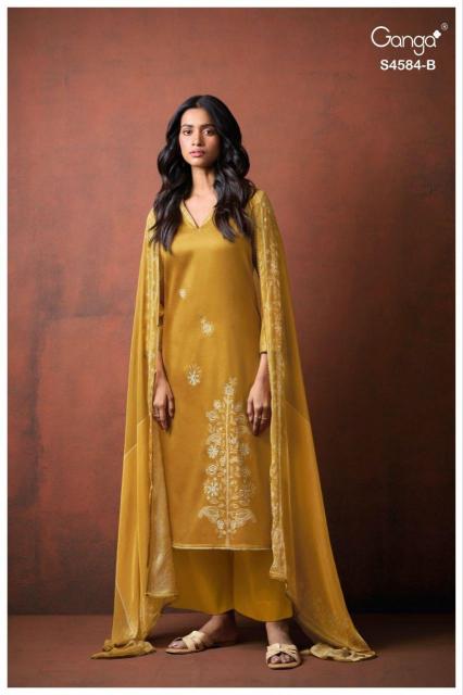 Ganga feska 4584 textiles wholesale dress material and kurtis